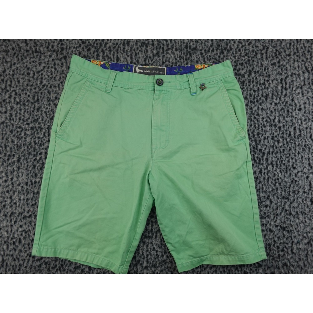 Modern Amusement Mens Chino Shorts 32 Mint Green Flat Front Casual Summer